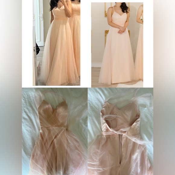 custom made bridesmaid dress pink maxi - Picture 1 of 11